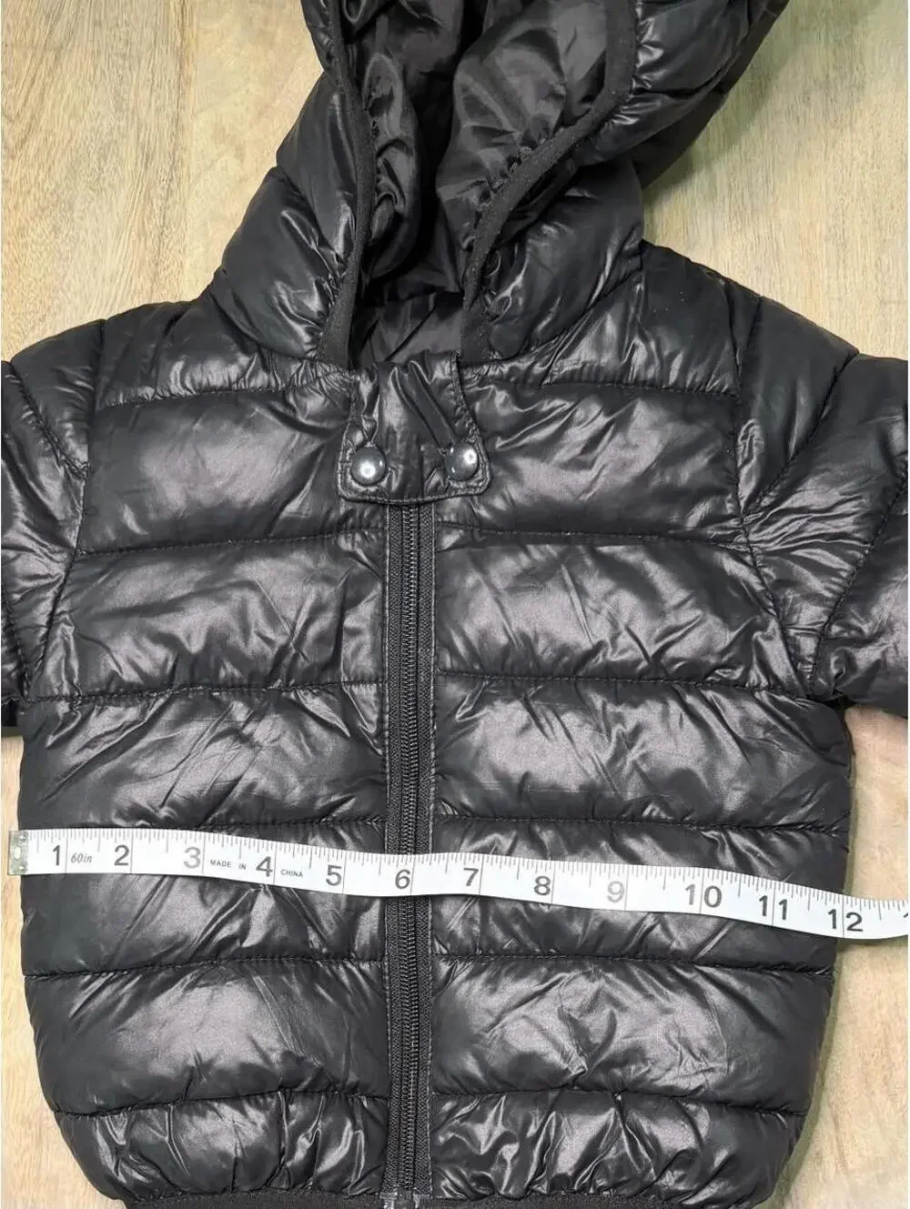 Black kids puffer jacket with bear ears